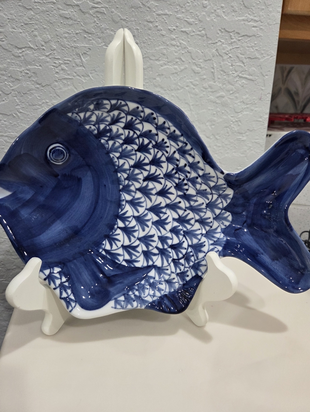 Blue Ceramic Fish Serving Platter - Bella Casa By Ganz